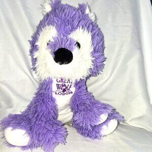 Great Wolf Lodge Purple White Wolf Stuffed Animal Plush Size 11" Exclusive
